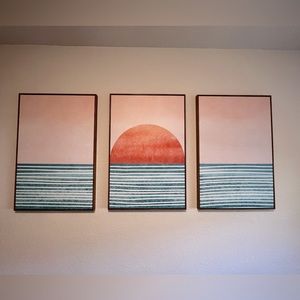 3 Panel Sunset - Framed Wall Art